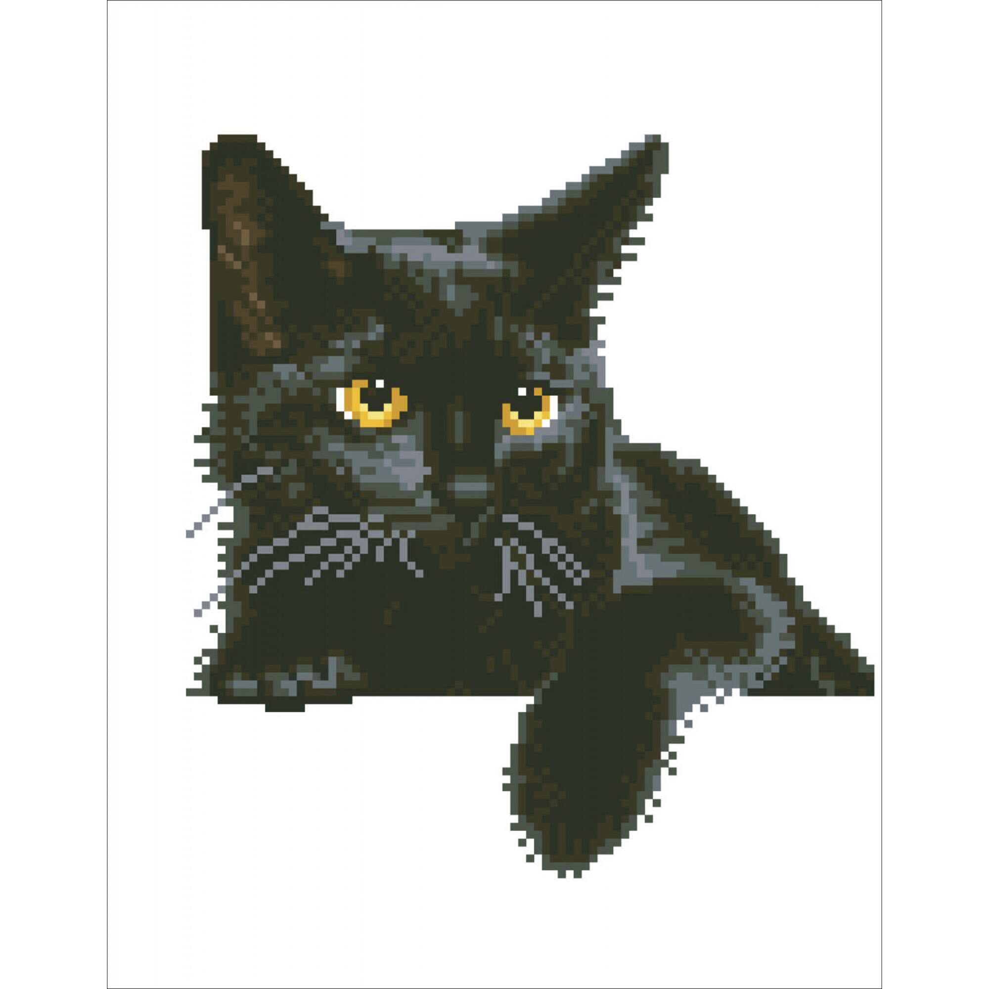 Diamond Dotz® Intermediate Midnight Cat Pre-Framed Diamond Painting Kit